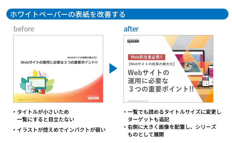 ホワイトペーパーの表紙を改善する　